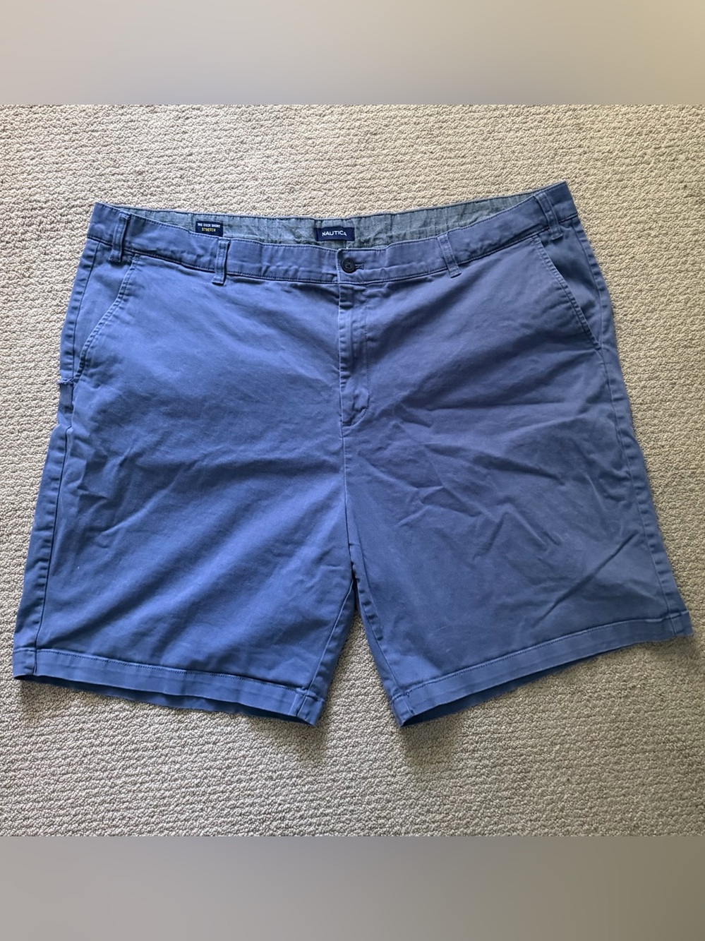 Nautica Men's Blue Cotton Chino Deck Shorts